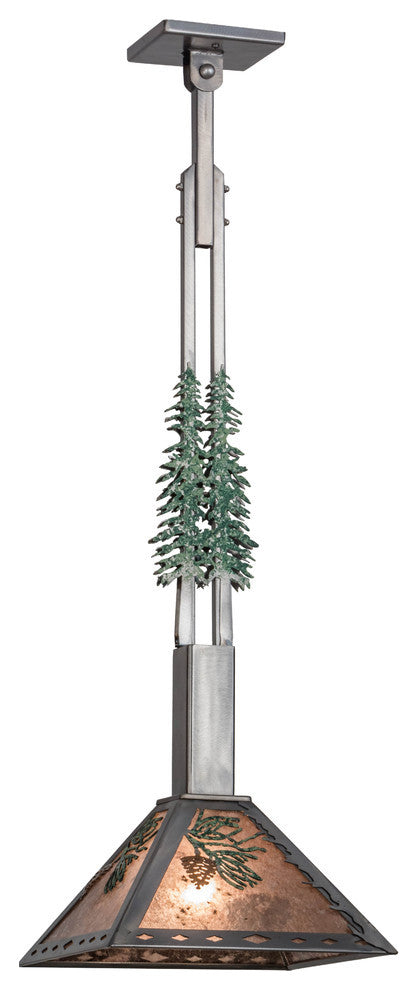 12 Square Winter Pine Tall Pines Pendant