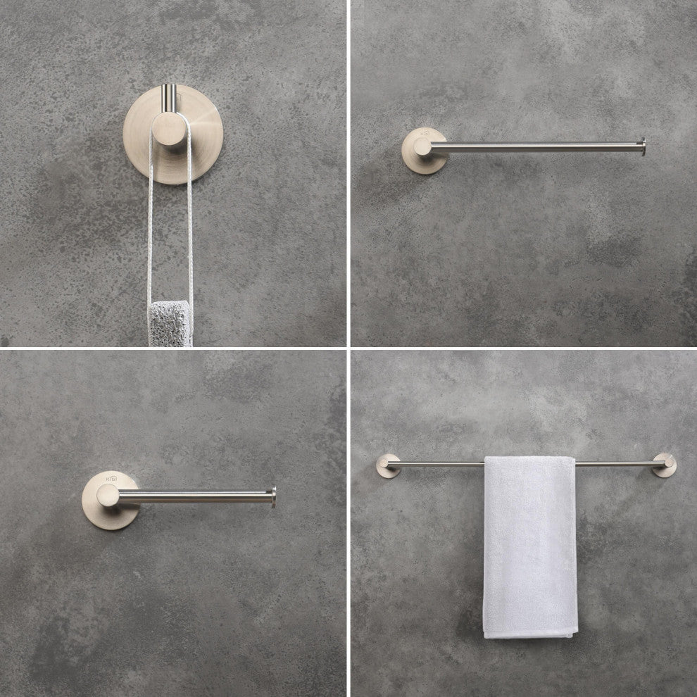 Circular 4 Piece Hardware Set, Brush Nickel