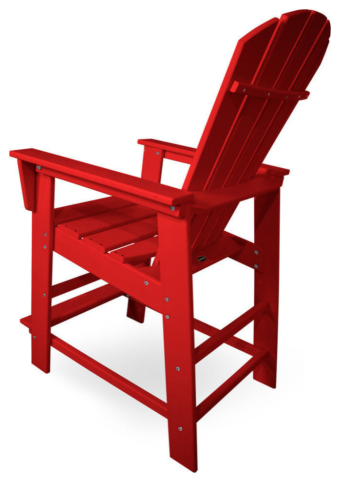 Polywood South Beach Counter Chair, Sunset Red