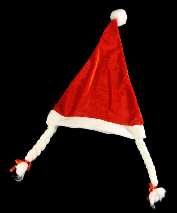 Club Mrs. Santa Hats With Braided Pig Tails, Pack of 144
