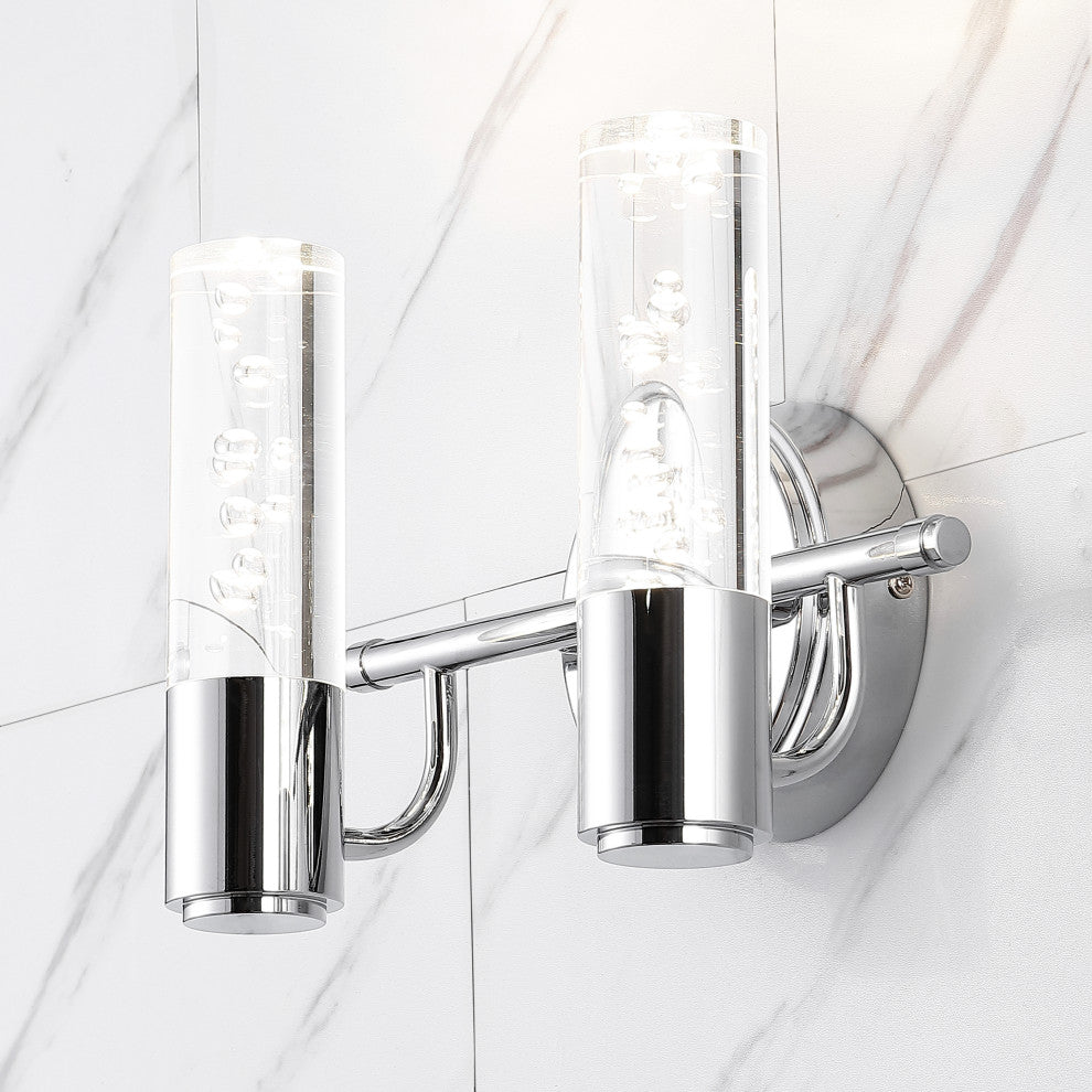 Bolha Bubble Acrylic/Iron Integrated LED Vanity Light, Chrome, 2 - Light(s)