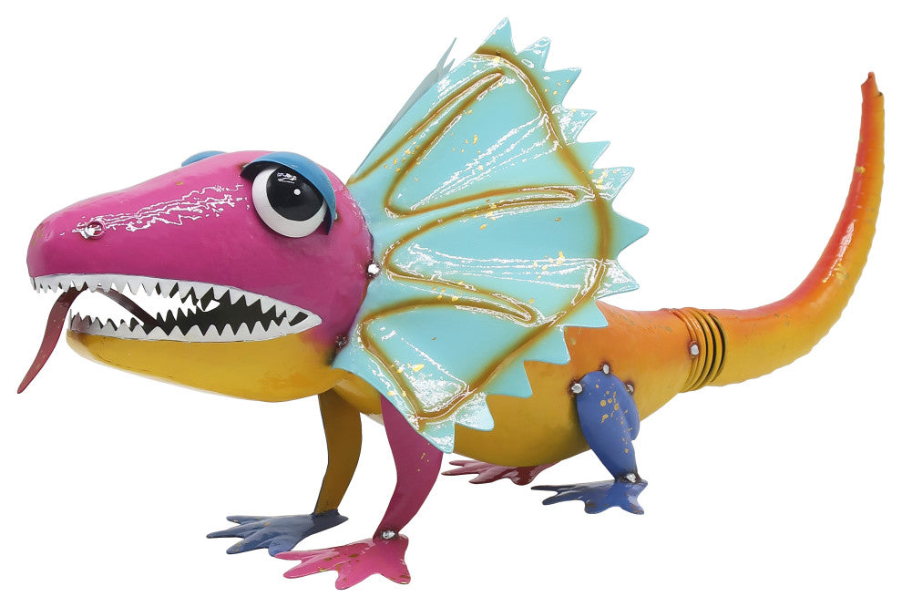 Metal Colorful Dinosaur Garden Decor Outdoor Patio Yard Art Statue