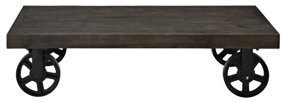 Modern Black Garrison Wood Top Coffee Table
