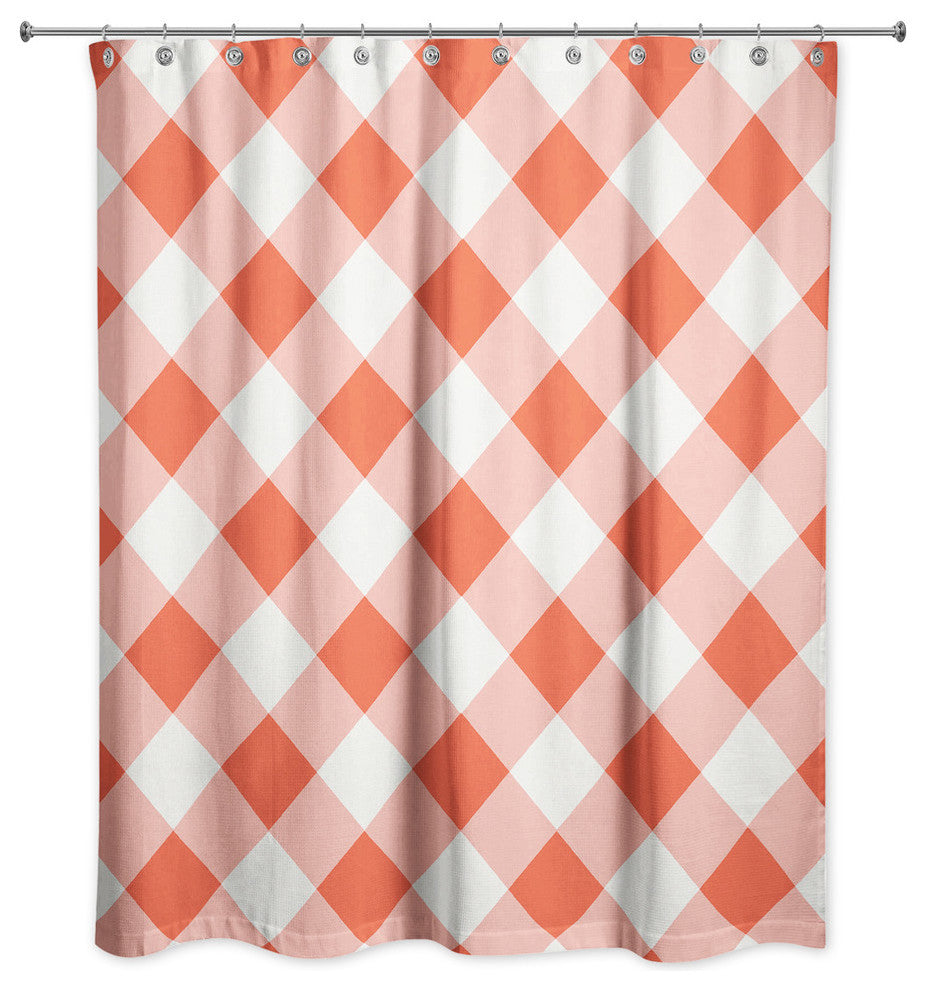 Red Plaid Shower Curtain