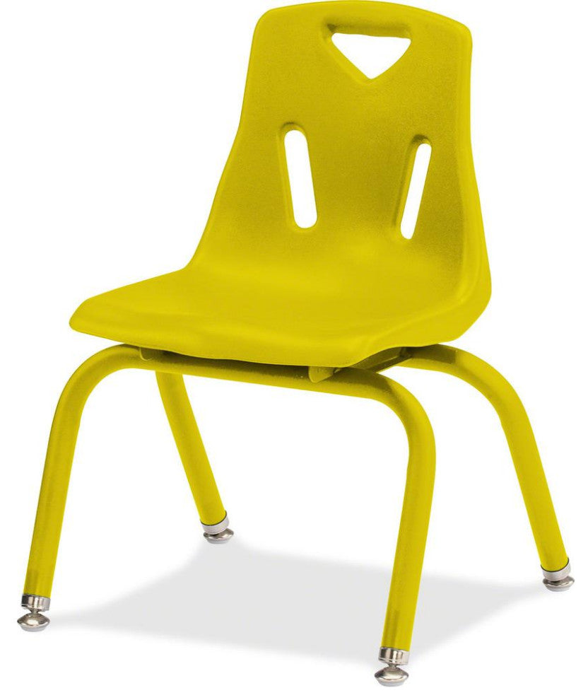 Berries Stacking Chair, Steel Frame, 4-Legged Base, Yellow