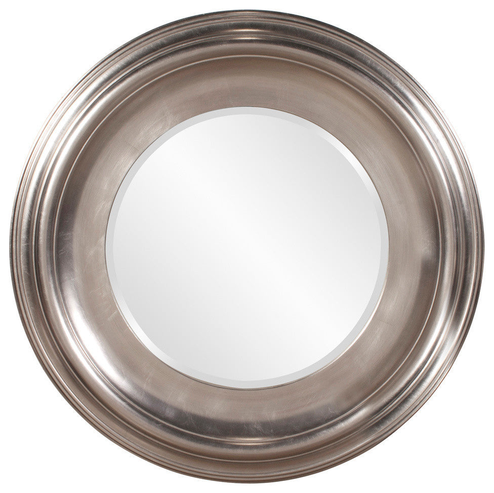 Howard Elliott Christian Round Silver Mirror