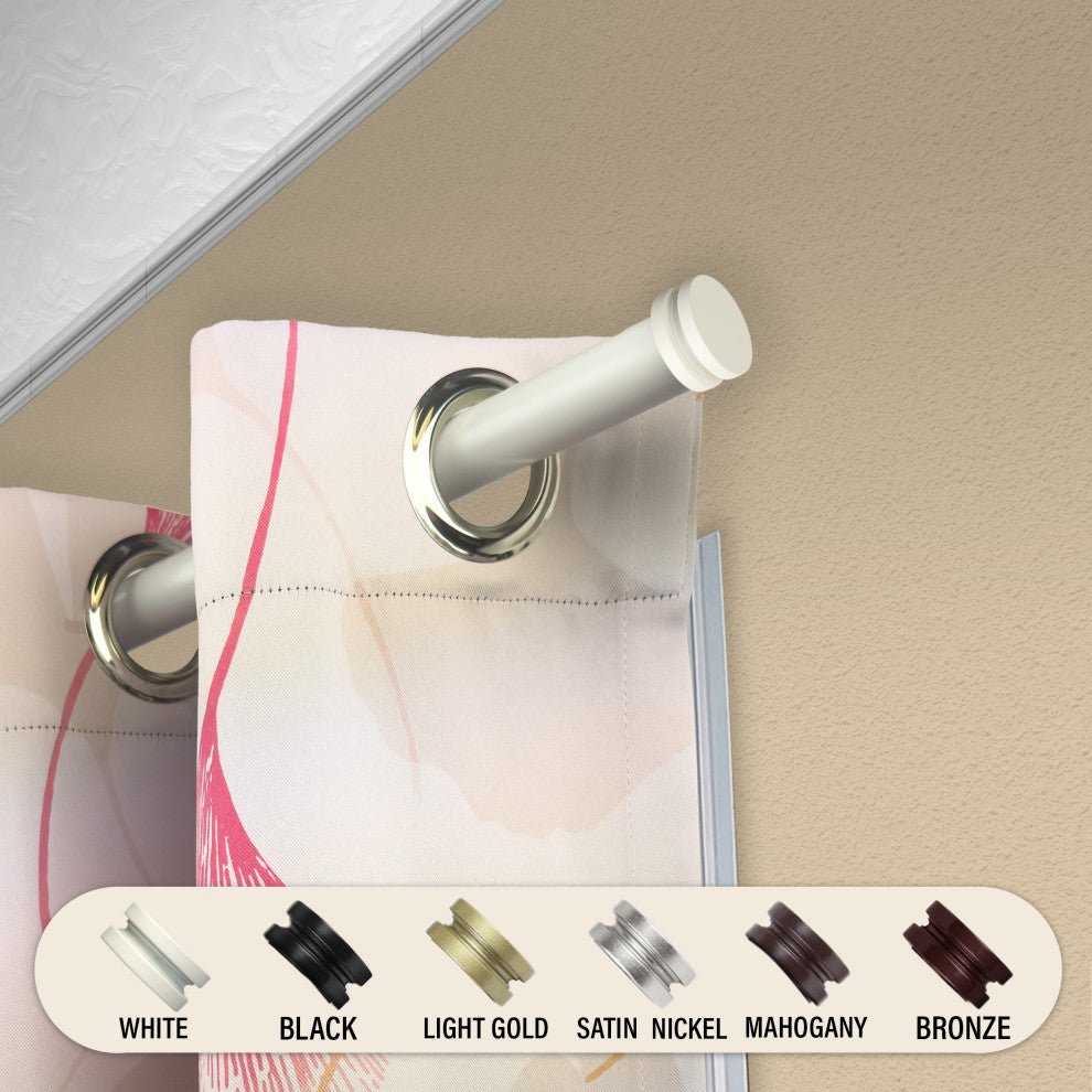 Lid 1" Curtain Rod, White, 160-240"