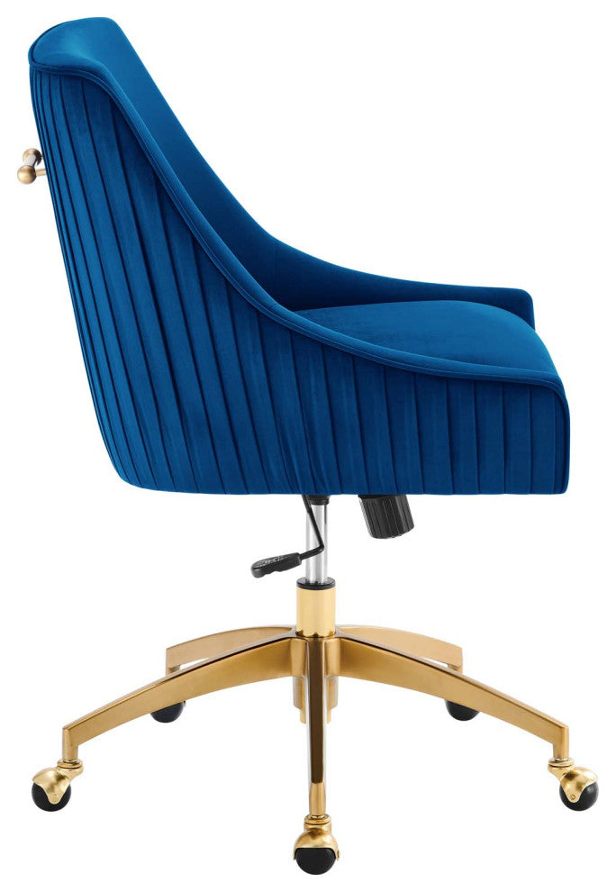 Discern Performance Velvet Office Chair, Navy