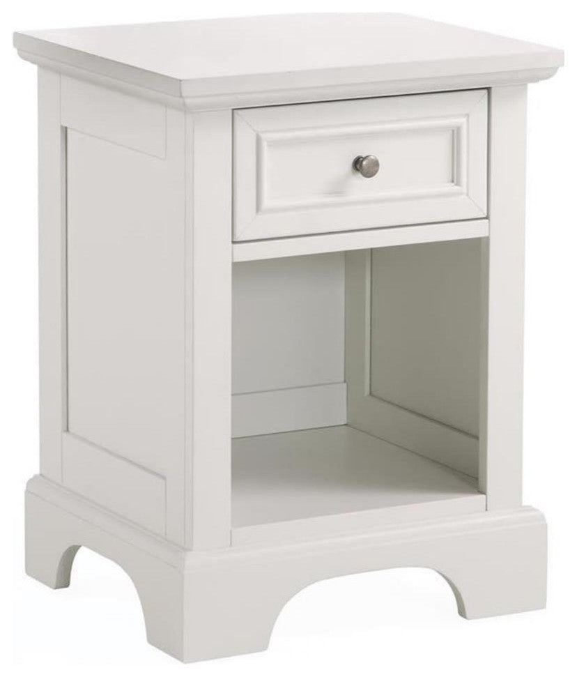 Homestyles Naples Wood Nightstand in Off White