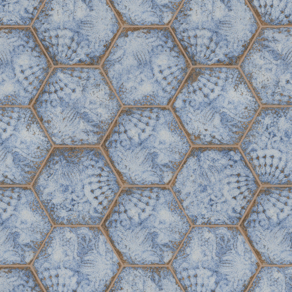 Gaudi React Hex Marina Porcelain Floor and Wall Tile