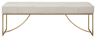 Uttermost Swale Ivory Leather Bench