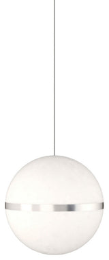 Satin Nickel LED Pendant from the Hanea Collection