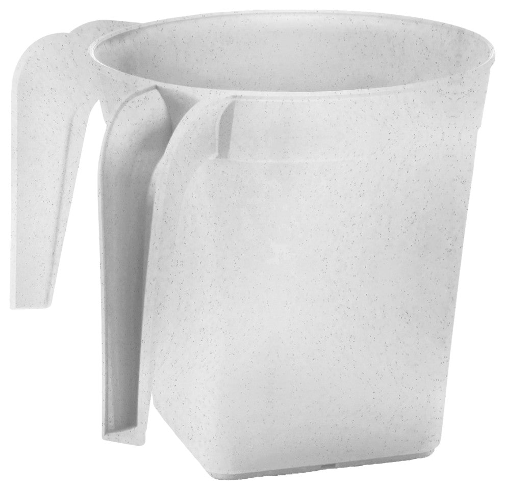YBM Home Square Plastic Wash Cup, long-lasting, White W/ Dots, 1