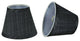 32061-2 Small Hardback Empire Chandelier Clip On Lamp Shade Gray&Black 3"x5"x4"
