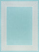 Elgin Transitional Striped Border Aqua/Cream Indoor/Outdoor Area Rug, 4'x5'