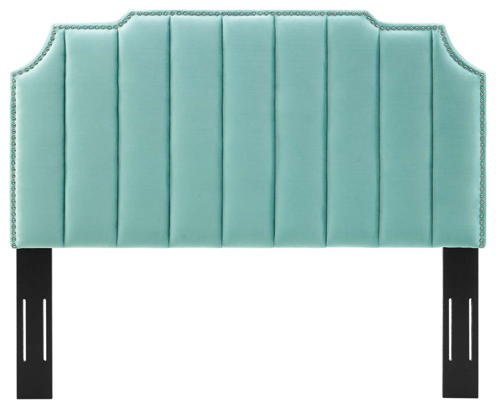 Headboard, Twin Size, Velvet, Blue, Modern Contemporary, Bedroom Master Suite