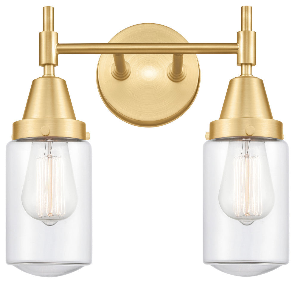 Innovations 447-2W-SG-G312 2-Light Bath Vanity Light, Satin Gold