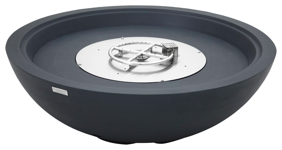 Rose Bowl Round Dark Grey Concrete 48" Propane Fire Bowl