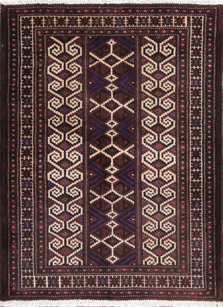 Balouch Traditional Geometric Persian Handmade Wool Oriental Area Rug, 3'8"X2'9"