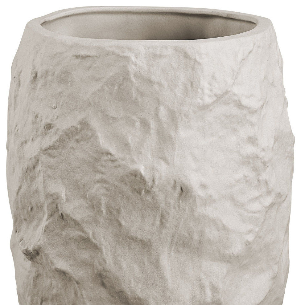 Zyan Ceramic Vase, Matte Sandshell