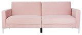 Safavieh Chelsea Foldable Futon Bed, Blush/Chrome