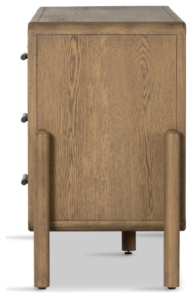 Caroline 6 Drawer Dresser-Smoked Oak