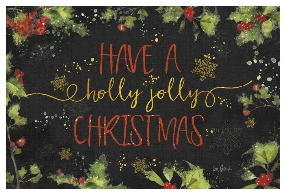"Christmas Sentiments I Black" Digital Paper Print by Katie Pertiet, 62"x42"