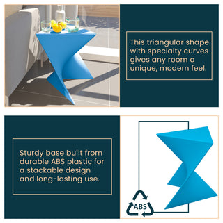 Leisuremod Randolph Modern Triangle Accent Side End Table, Blue, Singles