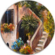 Summer Terrace, Landscape Disc Metal Artwork, 36"