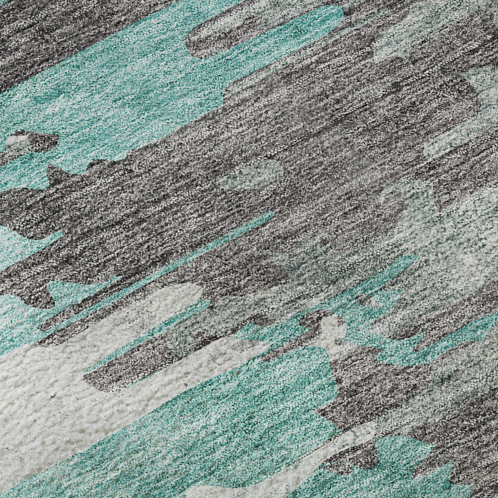 Premium Machine Washable Mayfield AMF704 Teal 9' x 12' Rug