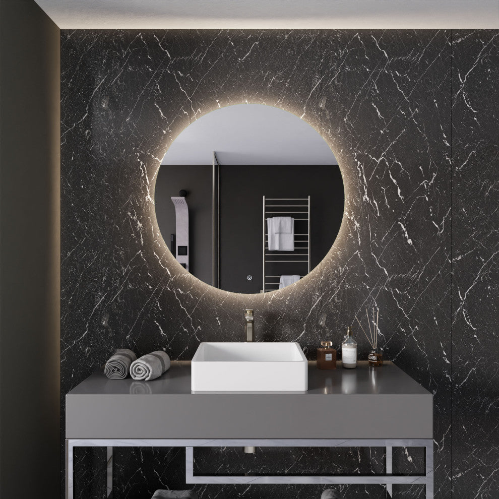 ANZZI 32" Diam. LED Back Lighting Bathroom Mirror With Defogger