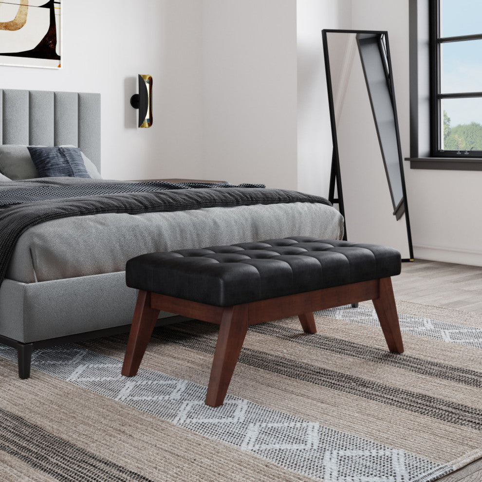 Draper Mid Century Tufted Ottoman Bench