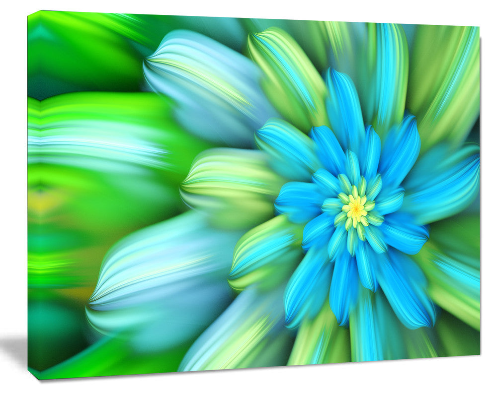 Massive Green Fractal Flower, Floral Canvas Art Print, 40"x30"