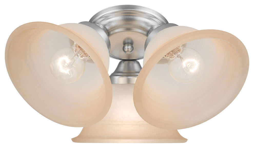 Livex Lighting Wynnewood 3-Light Painted Satin Nickel Flush Mount