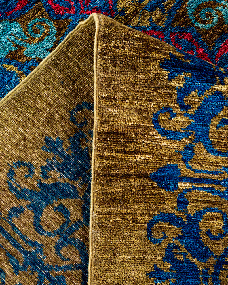 Suzani, One-of-a-Kind Handmade Area Rug Green, 15' 4" x 12' 3"