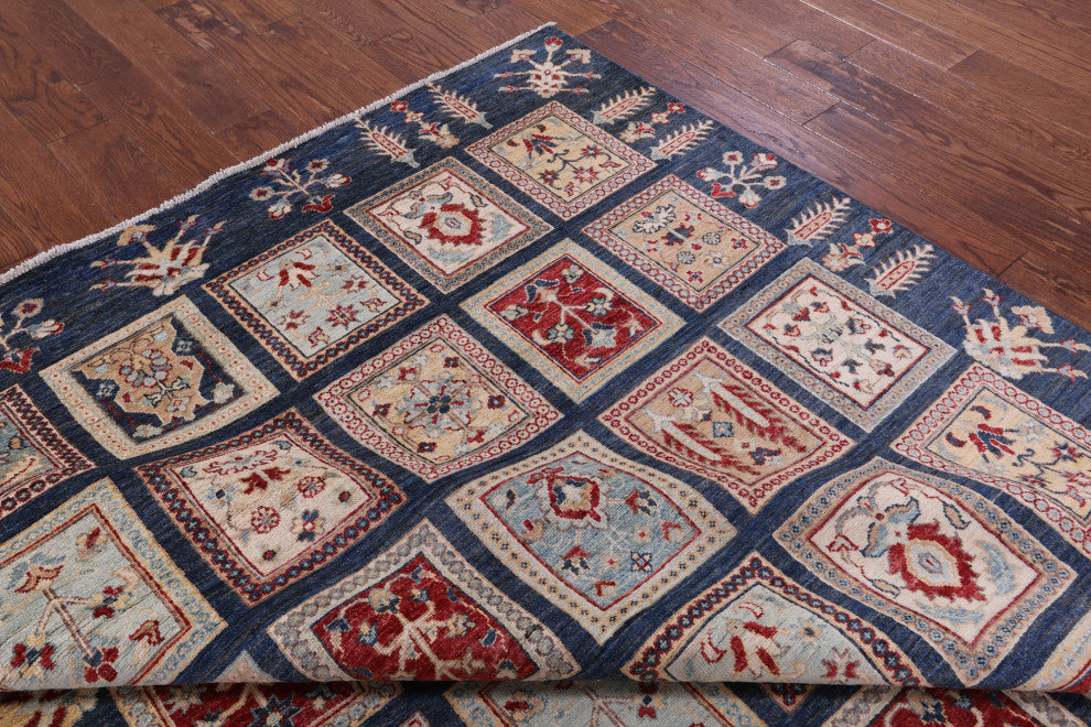 6' 7" X 9' 7" Persian Garden Design Handmade Wool Rug - Q12821