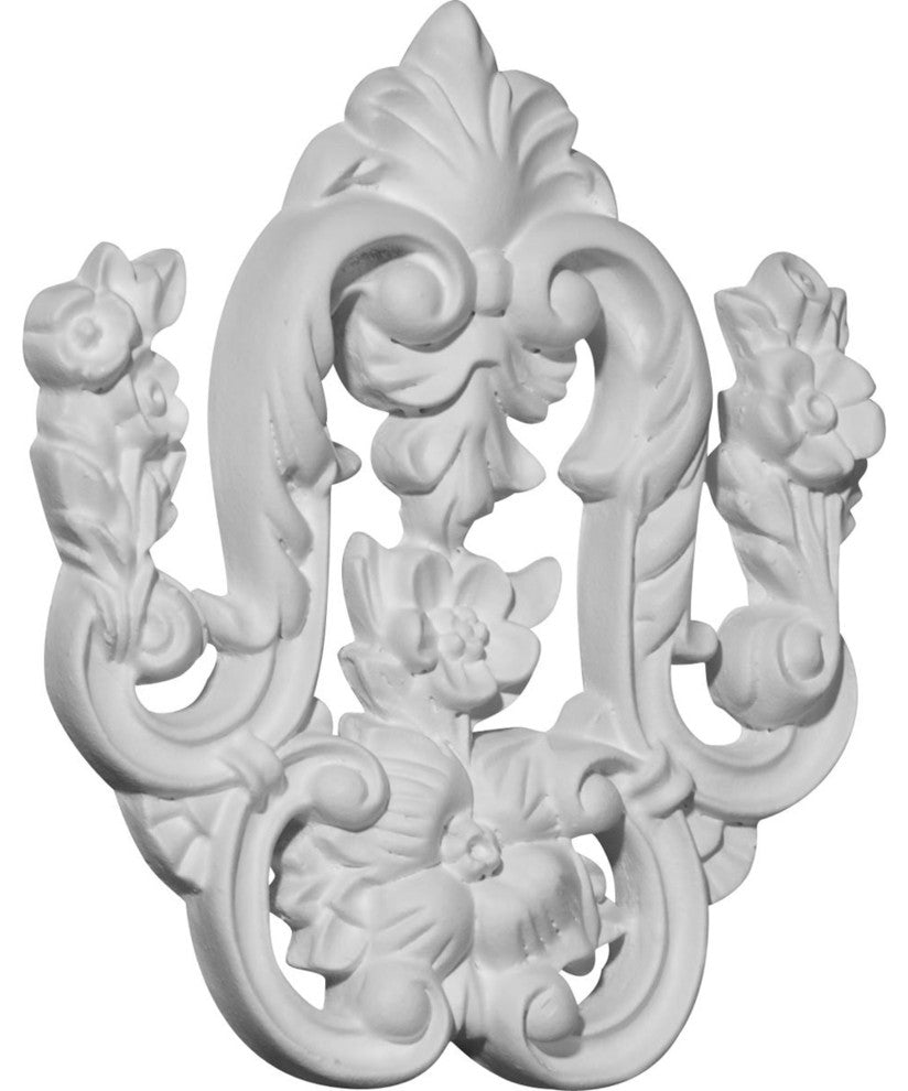 5 3/4"W x 6 1/2"H x 5/8"P Flower Drop Onlay