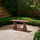 Wooden Garden Patio Bench With Retro Etching Cappuccino Brown