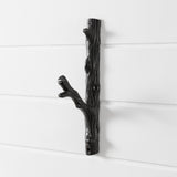 Brown Cast Iron Tree Branch Wall Mount Coat Hooks, Set of 2