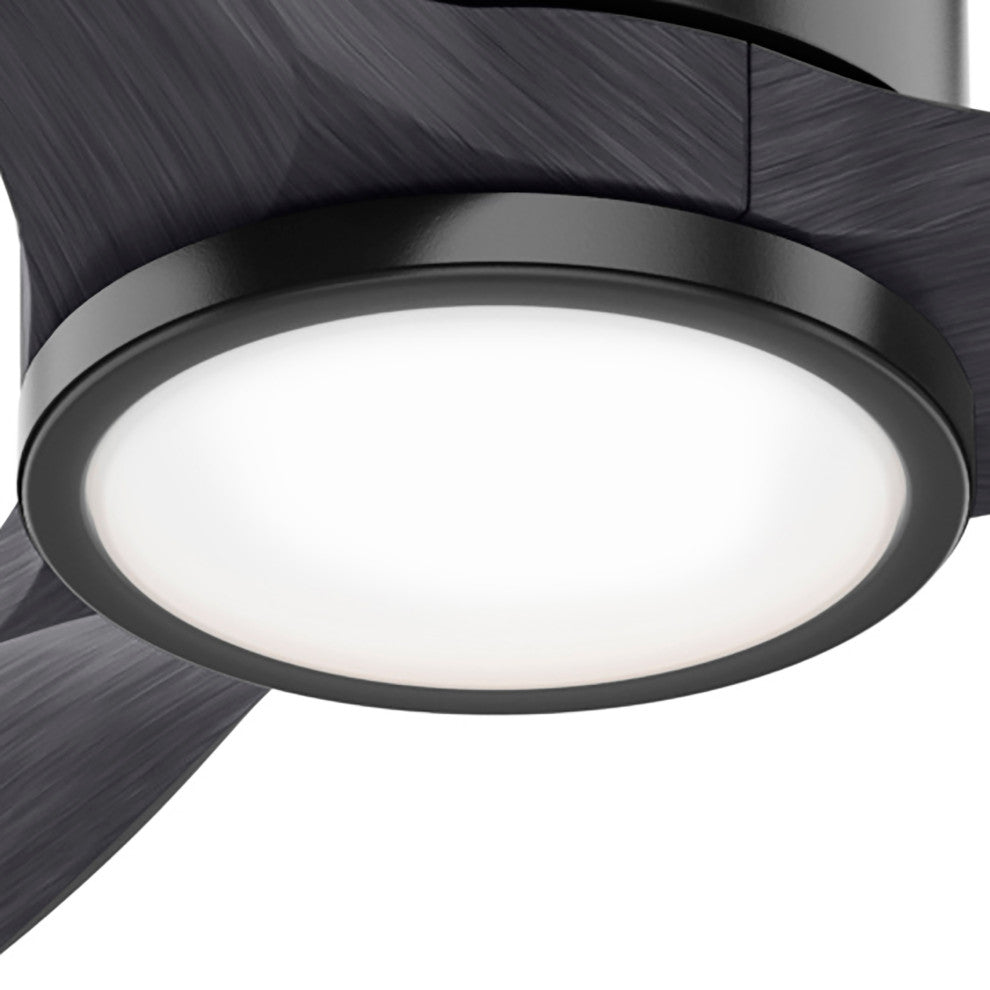 Hunter 52" Park View Matte Black Damp Ceiling Fan With LED Light Kit and Remote