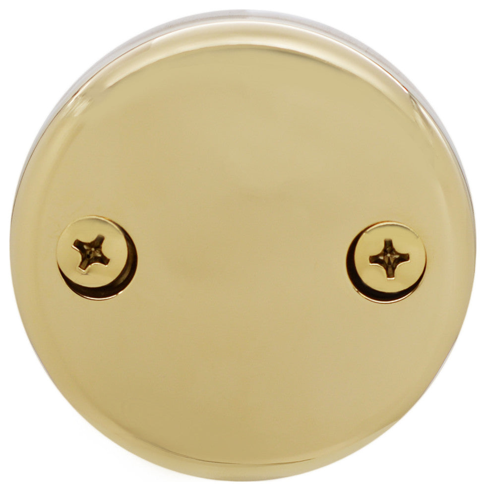 Direct Connect Overflow with Tip-Toe Trim and 2-Hole Overflow Cover, Polished Brass