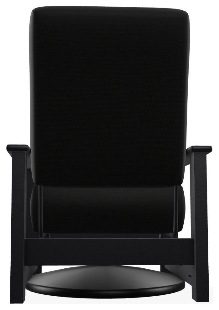 Leeward Deep Seat Outdoor Hidden Swivel Rocker, Black/Black