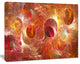 Red Yellow Circles Texture, Oversized Abstract Canvas Art Print, 60x40