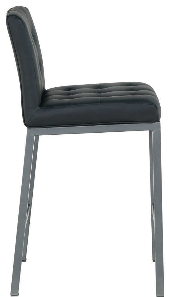 2-set Foam Modern Design Dining Chair, Metal Legs, Black Pu