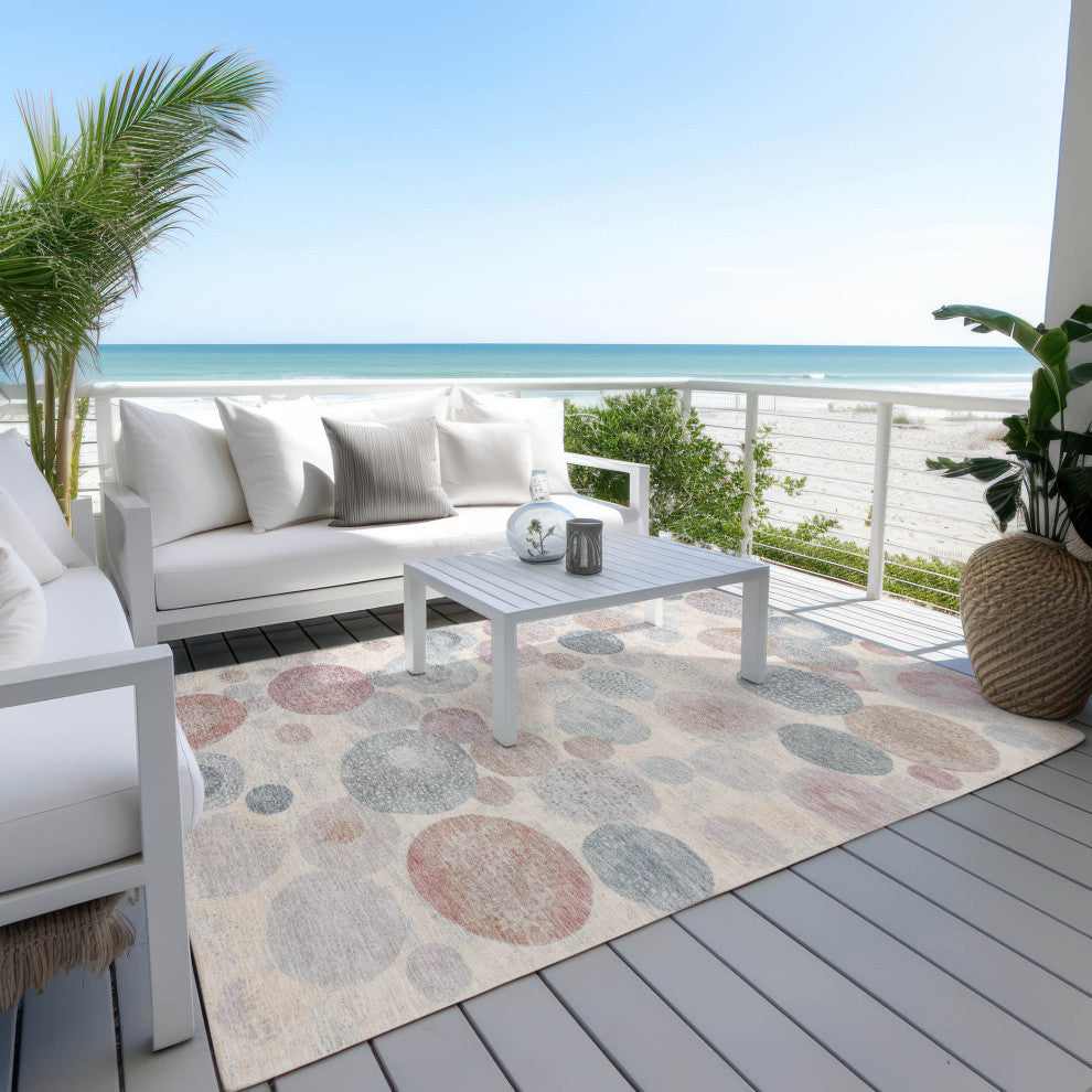 Machine Washable Indoor/Outdoor Chantille ACN1896 Peach 2'6" x 3'10" Rug