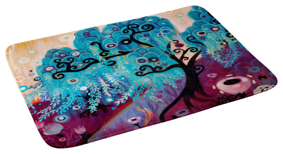 Natasha Wescoat Willow Blue Memory Foam Bath Mat, 17"x24"