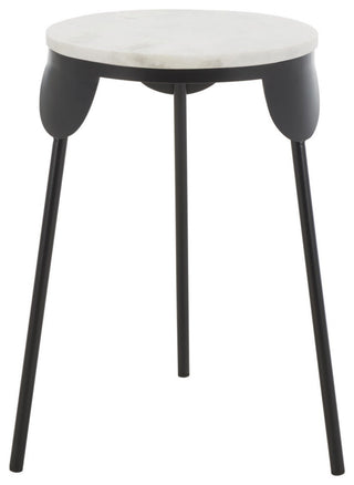 Safavieh Everbrooke Round Accent Table, White Marble/Black