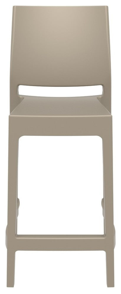 Maya Resin Counter Stool, Taupe, Set of 2