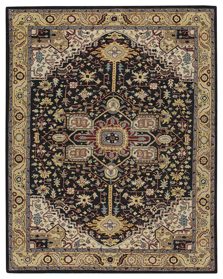 Capel Smyrna-Serapi Ebony Yelloy 3158_350 Hand Tufted Rugs - 5' X 8' Rectangle