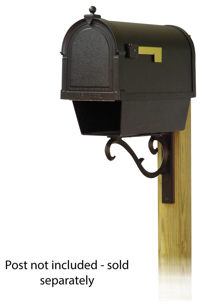 Berkshire Mailbox With Newspaper Tube & Sorrento Front Mailbox Mounting Bracket